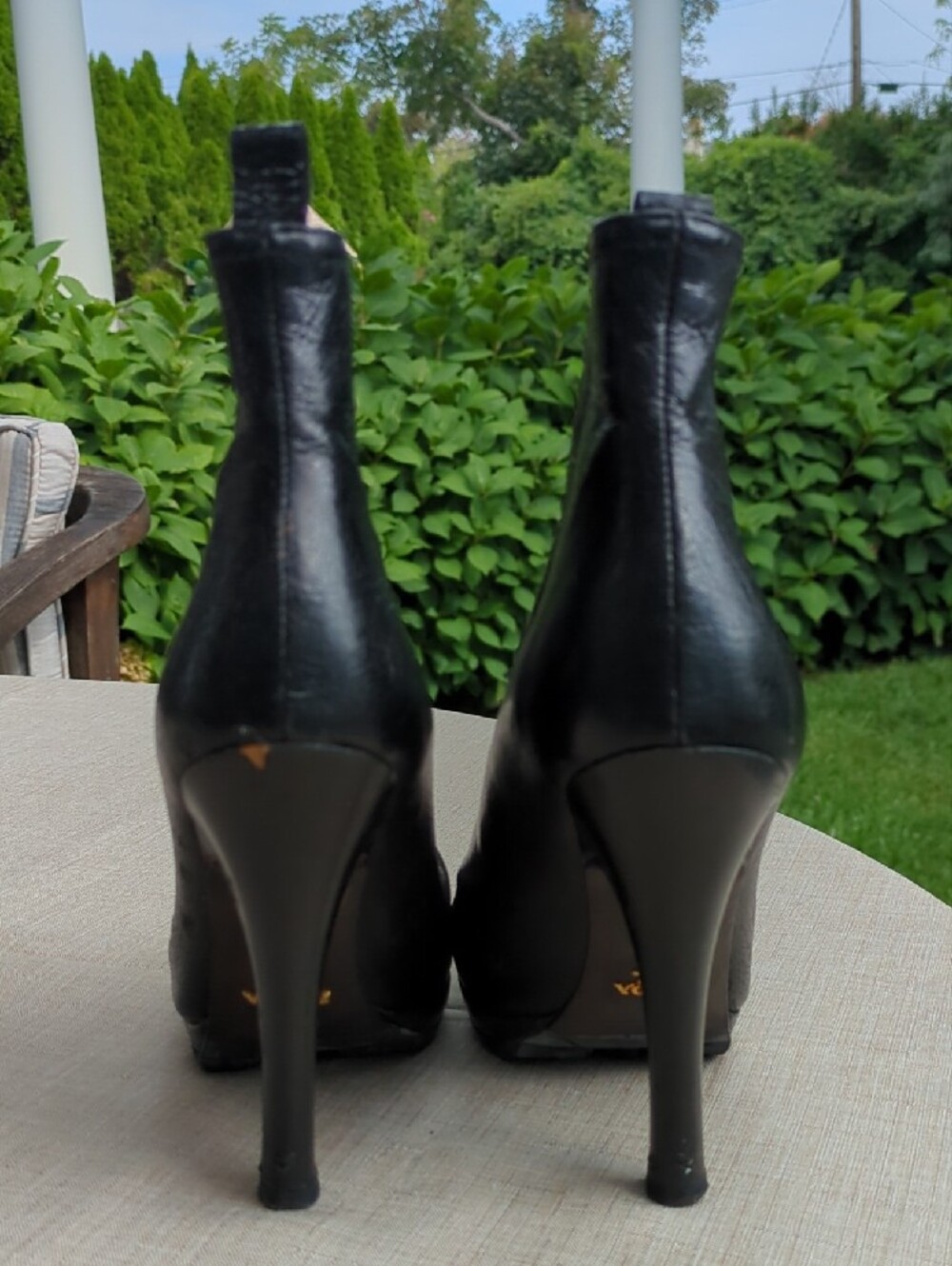 Prada Black Leather High-Heel Ankle Booties - Picture 4 of 6